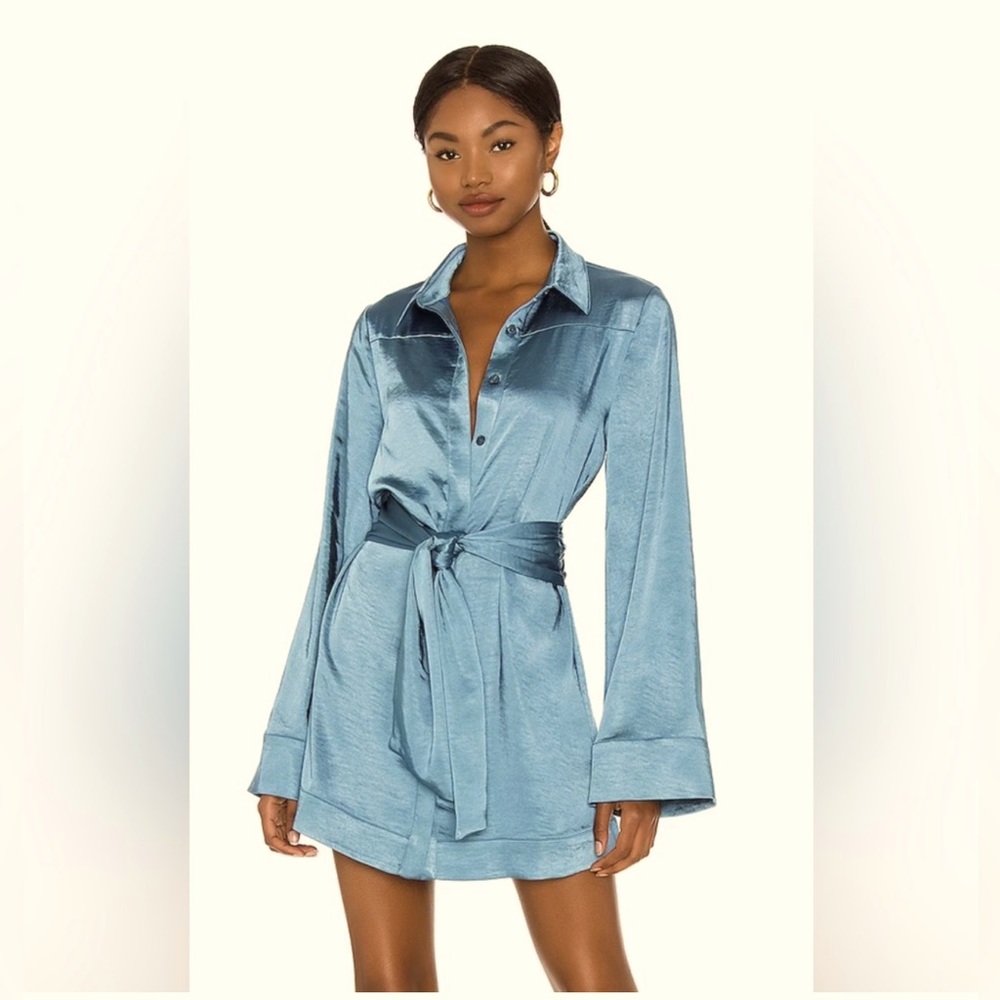 Camila Coelho Priscilla Mini Dress in Blue XS